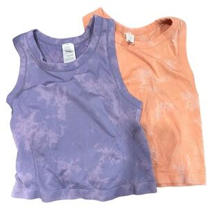 Old Navy Seamless Specialty Dyed‎ Workout Tank Purple Orange set of 2 Medium